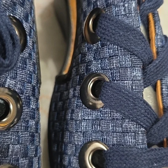 NEW Bernie Mev "Marcelo" Women's Wedge Sandals Lace Up Woven Denim 2 Laces 42/11 - Picture 4 of 11